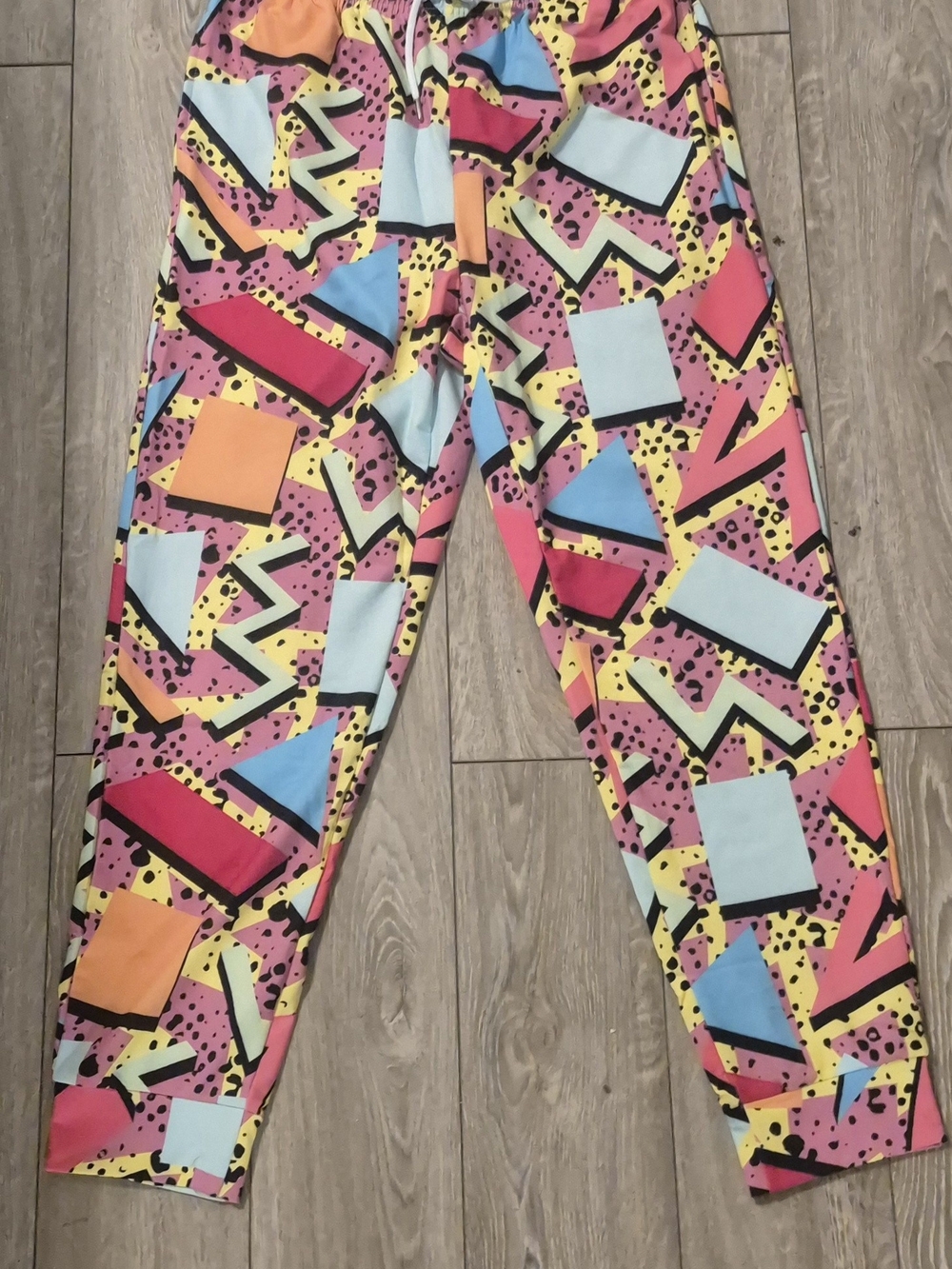 Bright Geo-Print Jogger Pants - Pink Multi